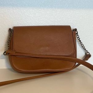 Faux leather crossbody shoulder bag